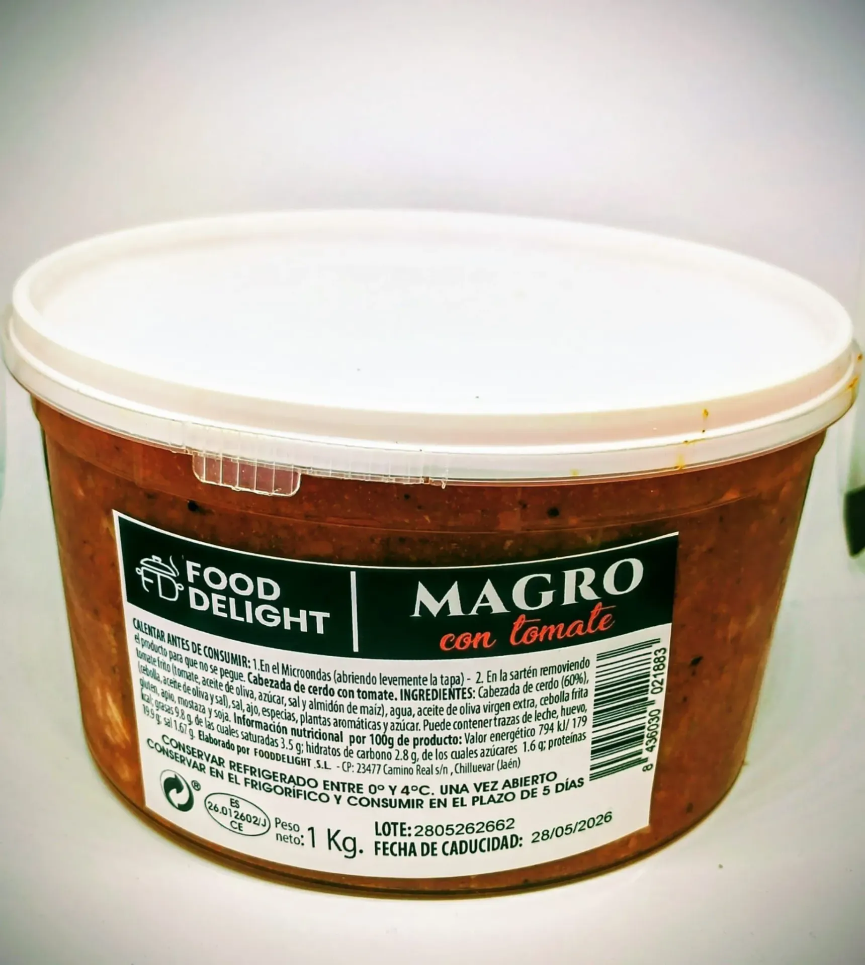 MAGRO DE CERDO CON TOMATE 1KG